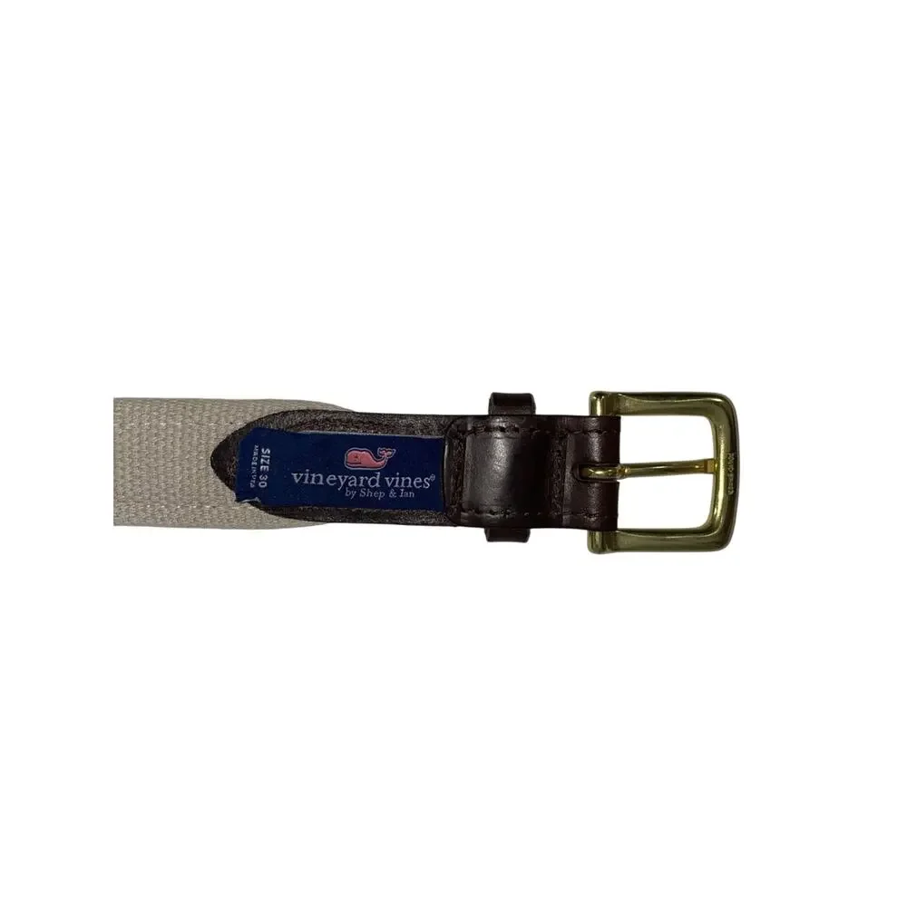 Chicago White Sox Belt Mens 30 Vineyard Vines Leather Woven Preppy Brass Buckle